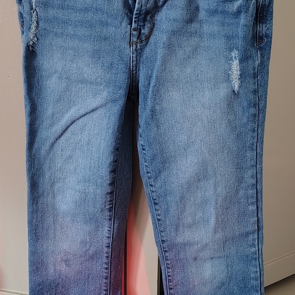 Distressed Blue Jeans